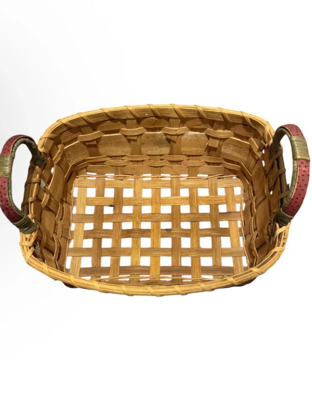 Vintage 90s Woven Wood Splint Watermelon Basket Decor Country Cottagecore